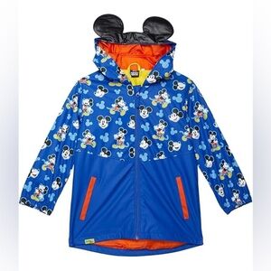Western Chief Mickey Mouse Raincoat Boys Size 6 Blue Hooded Jacket Disney